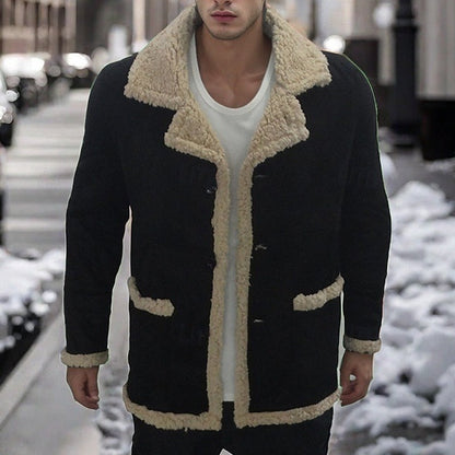 Kessoro Men's Plush-Lined Winter Jacket in yellow, red, coffee and more colours, image 3 of 3.