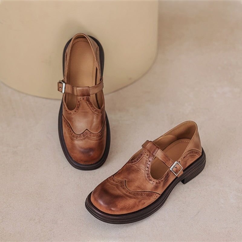 Kessoro women's premium strap detail loafers in brown and black