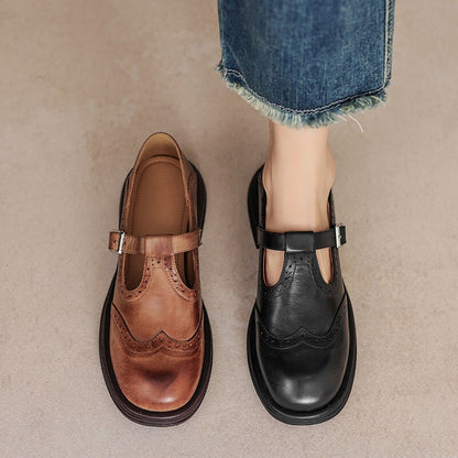 Kessoro women's premium strap detail loafers in brown and black