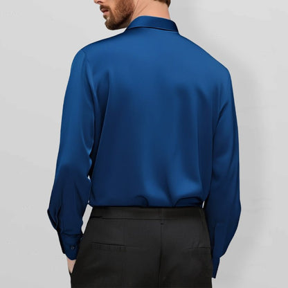 Men's wrinkle-free stretch dress shirt in light blue, white, black, green and dark red