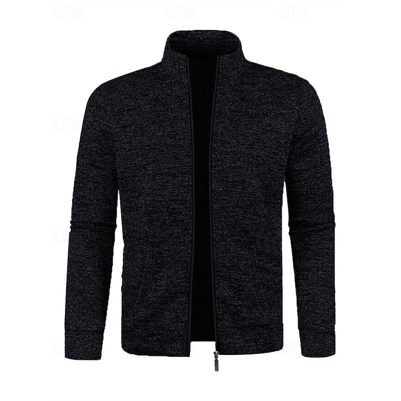 Kessoro Men's Full-Zip Stand-Collar Jacket in navy blue, blue, grey and more colours, image 10 of 12.