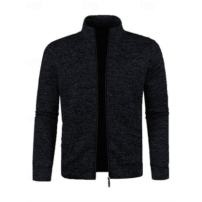 Kessoro Men's Full-Zip Stand-Collar Jacket in navy blue, blue, grey and more colours, image 10 of 12.