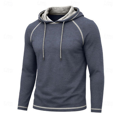 Kessoro men's raglan-sleeve drawstring pullover hoodie in assorted colourways, view 11