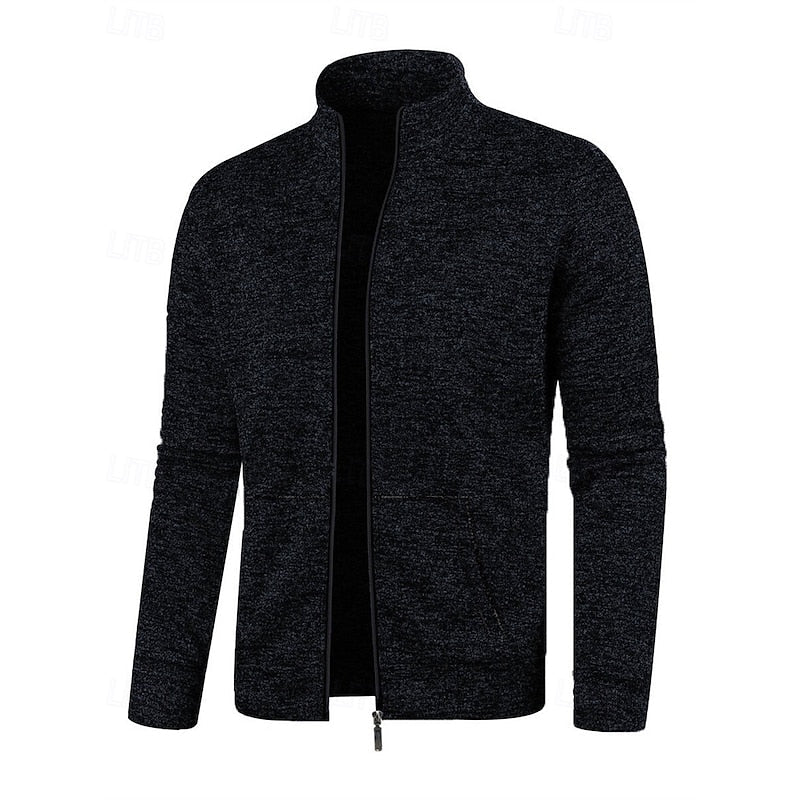 Kessoro Men's Full-Zip Stand-Collar Jacket in navy blue, blue, grey and more colours, image 11 of 12.