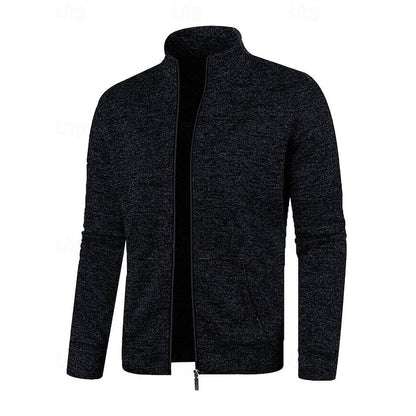 Kessoro Men's Full-Zip Stand-Collar Jacket in navy blue, blue, grey and more colours, image 11 of 12.
