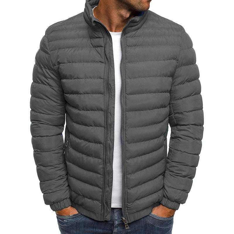 Kessoro unisex lightweight quilted stand-collar puffer jacket in blue, red, gray, green, navy and black – image 3 of 7