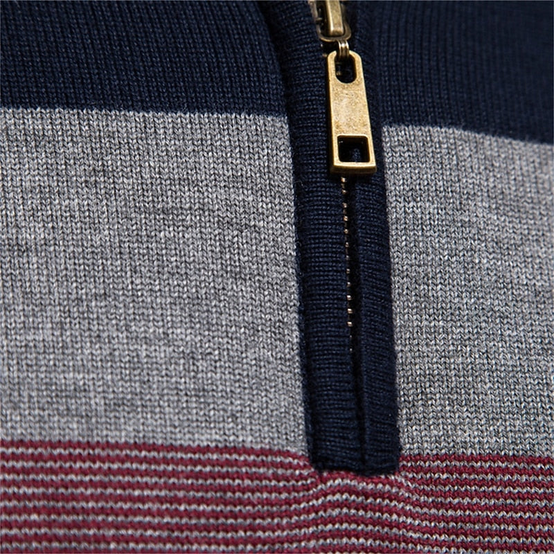 Kessoro quarter-zip ribbed knit sweater for men in Khaki, view 4