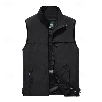 Kessoro men's multi-pocket outdoor utility vest in dark blue, red, khaki, army green and black – image 7 of 7