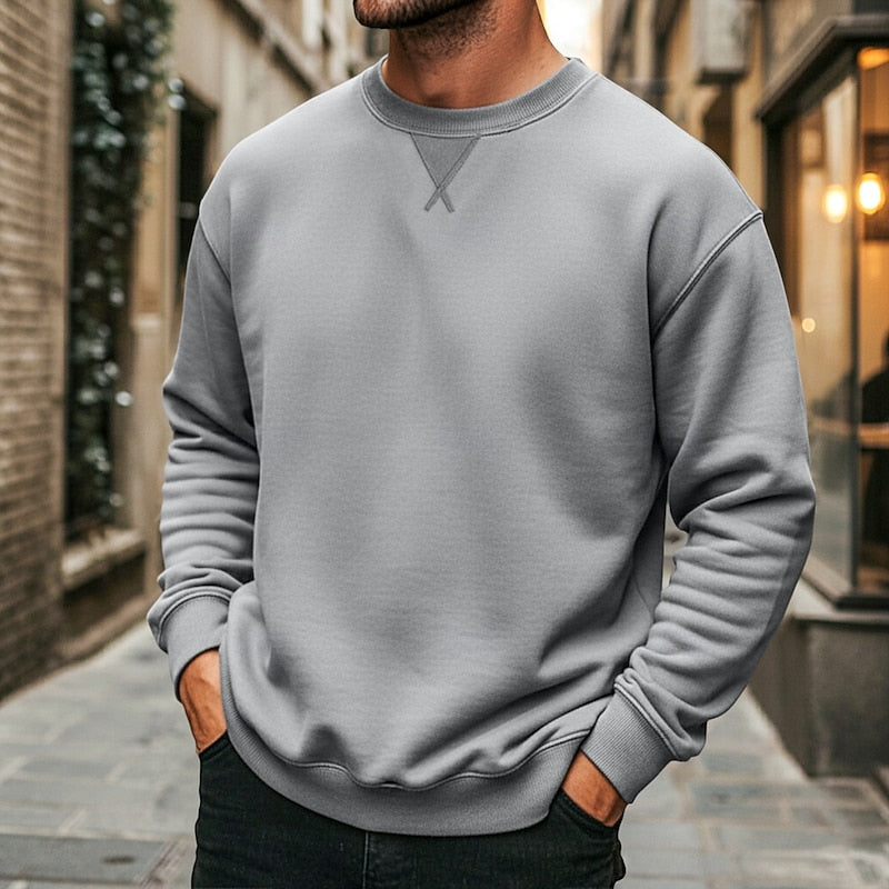 Kessoro unisex classic crew neck sweatshirt in light grey, white and black