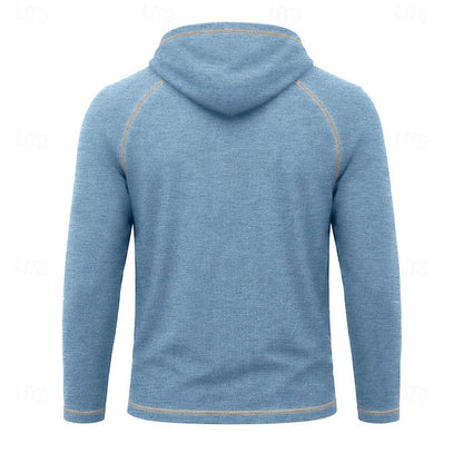 Kessoro men's raglan-sleeve drawstring pullover hoodie in assorted colourways, view 15