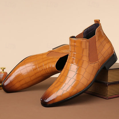 Kessoro Men's Polished Slip-On Chelsea Boots in black and brown tones - men's footwear, view 4 of 13