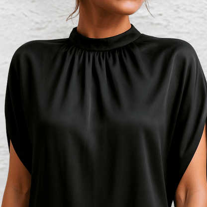 Kessoro women's crew neck straight cut dress in black
