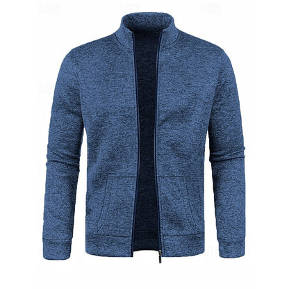 Kessoro Men's Full-Zip Stand-Collar Jacket in navy blue, blue, grey and more colours, image 5 of 12.