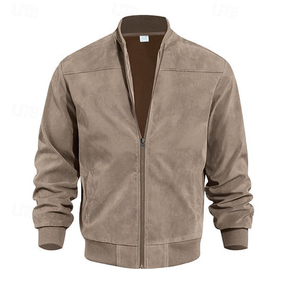 Kessoro men's lightweight stand-collar zip-up jacket in dark blue, blue, camel, black and army green – image 11 of 14
