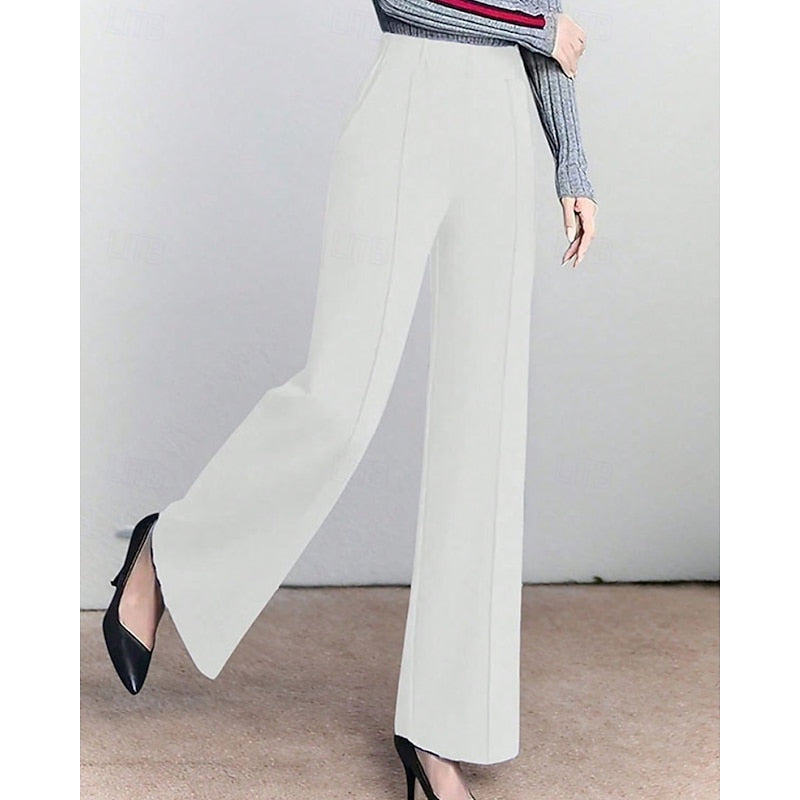 Kessoro women's high-waist wide-leg tailored pants in black and white
