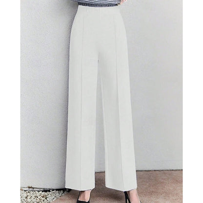 Kessoro women's high-waist wide-leg tailored pants in black and white