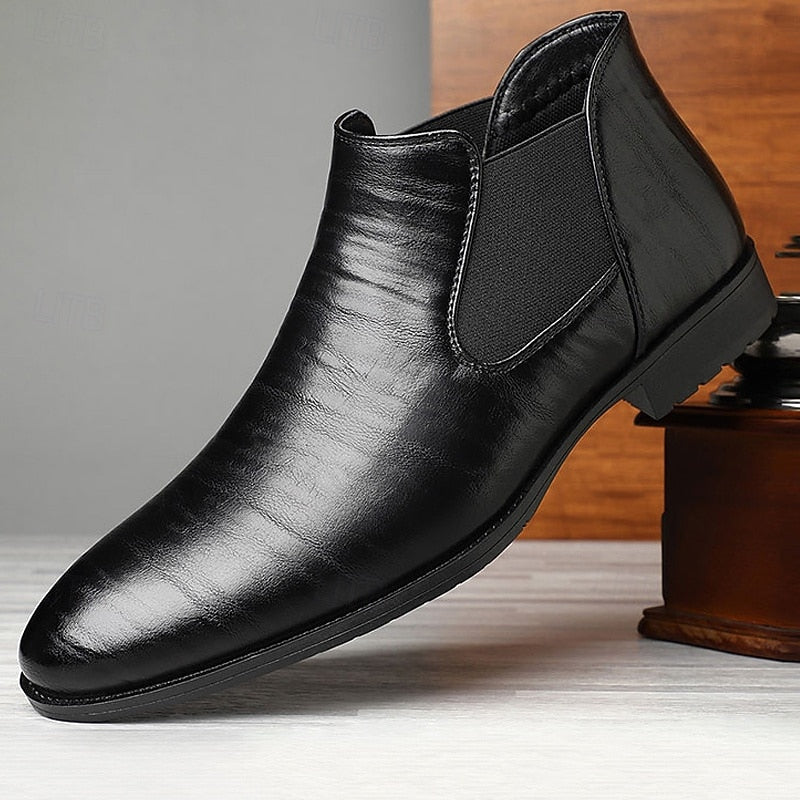 Kessoro men's classic slip-on Chelsea boots in blue and black - view 2