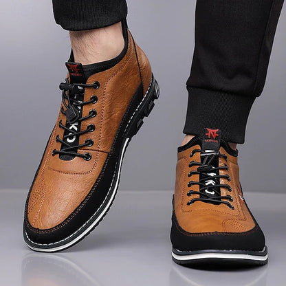 Kessoro men's everyday comfort lace-up casual shoes in caramel, dark brown, grey and black