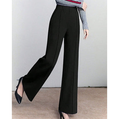 Kessoro women's high-waist wide-leg tailored pants in black and white