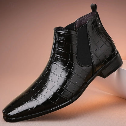 Kessoro Men's Polished Slip-On Chelsea Boots in black and brown tones - men's footwear, view 13 of 13