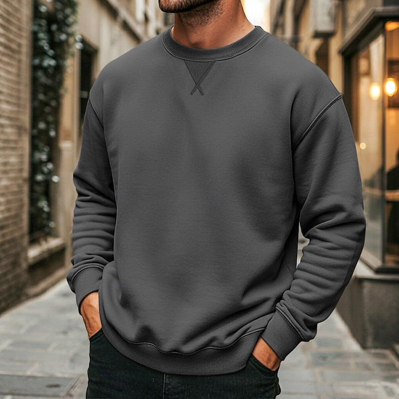 Kessoro unisex classic crew neck sweatshirt in light grey, white and black