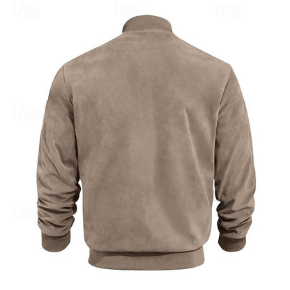 Kessoro men's lightweight stand-collar zip-up jacket in dark blue, blue, camel, black and army green – image 12 of 14