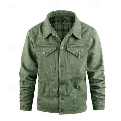 Kessoro men's rugged check-lined everyday jacket in brown, dark blue, black and green