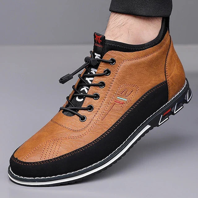 Kessoro men's everyday comfort lace-up casual shoes in caramel, dark brown, grey and black