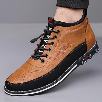 Kessoro men's everyday comfort lace-up casual shoes in caramel, dark brown, grey and black
