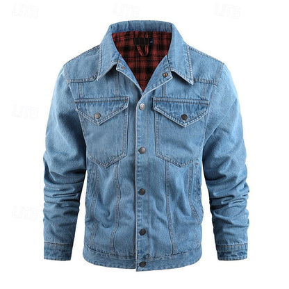 Kessoro men's rugged check-lined everyday jacket in brown, dark blue, black and green