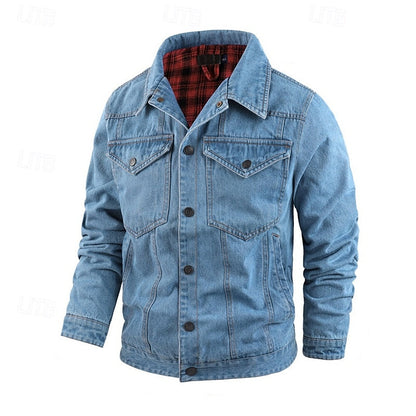 Kessoro men's rugged check-lined everyday jacket in brown, dark blue, black and green