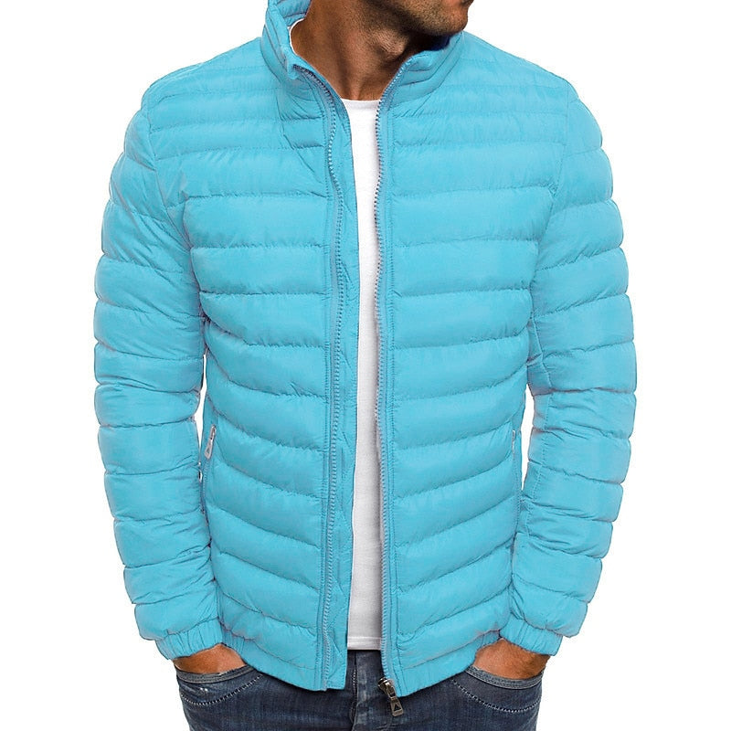 Kessoro unisex lightweight quilted stand-collar puffer jacket in blue, red, gray, green, navy and black – image 1 of 7