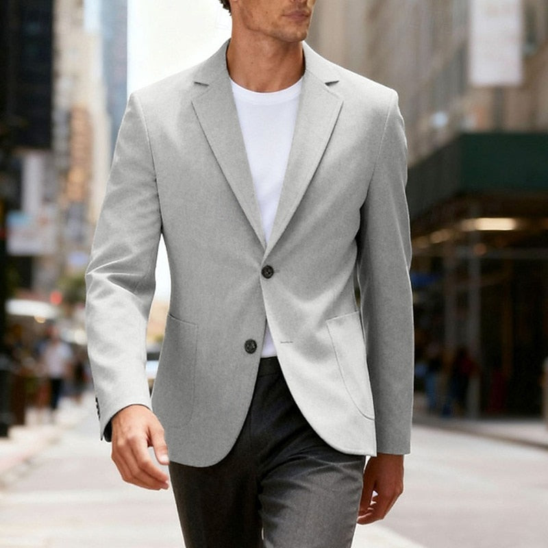 Kessoro men's refined single-breasted tailored blazer in blue, gray, coffee and brown – image 2 of 10