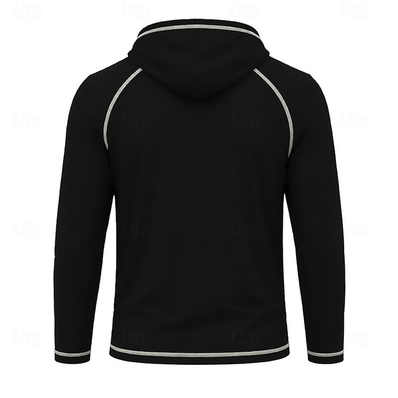 Kessoro men's raglan-sleeve drawstring pullover hoodie in assorted colourways, view 6