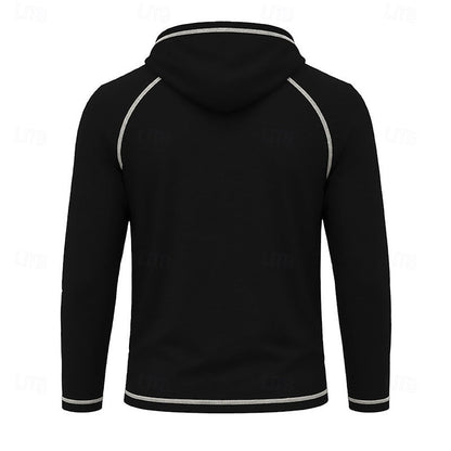 Kessoro men's raglan-sleeve drawstring pullover hoodie in assorted colourways, view 6