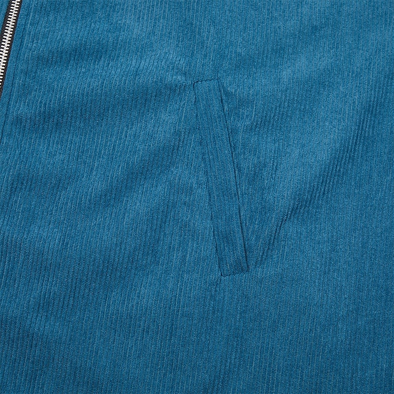 Kessoro Men's Ribbed Textured Jacket in navy blue, dark green, brown and more colours, image 11 of 13.