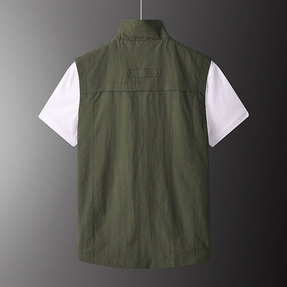 Kessoro men's lightweight multi-pocket utility vest in grey – image 2 of 3