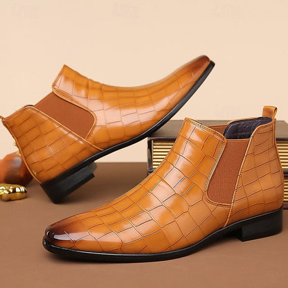 Kessoro Men's Polished Slip-On Chelsea Boots in black and brown tones - men's footwear, view 2 of 13