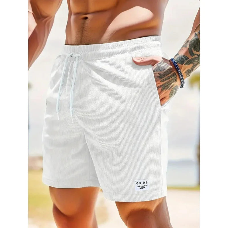 Men's casual drawstring summer shorts in assorted colours