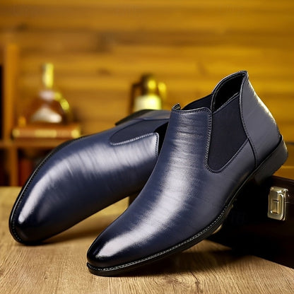 Kessoro men's classic slip-on Chelsea boots in blue and black - view 4