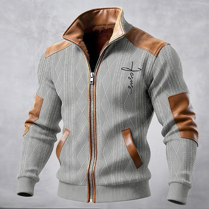 Kessoro Men's Insulated Stand-Collar Jacket in white, army green, khaki and more colours, image 5 of 6.