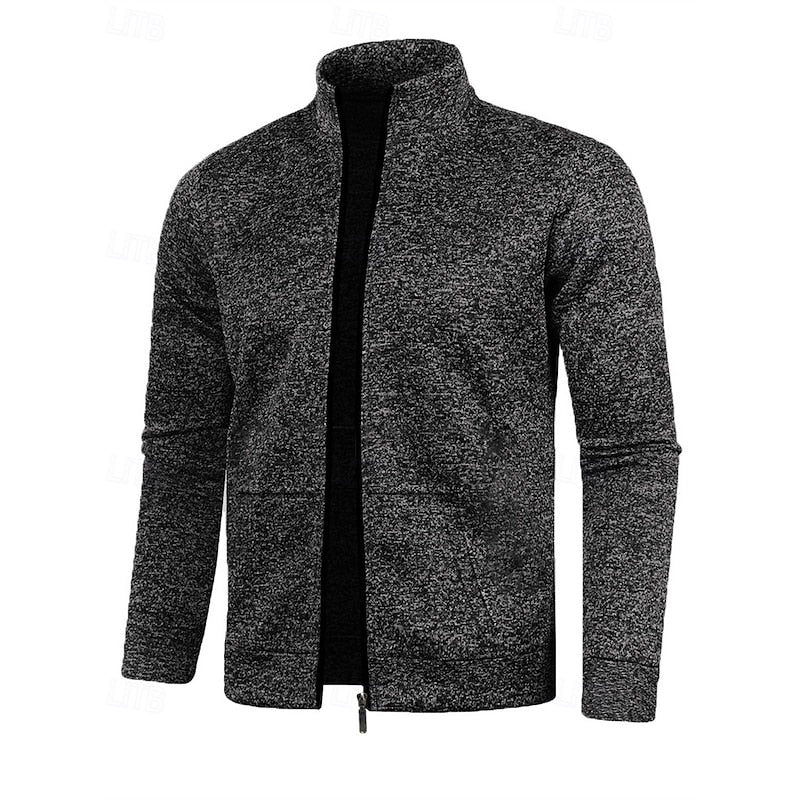 Kessoro Men's Full-Zip Stand-Collar Jacket in navy blue, blue, grey and more colours, image 7 of 12.