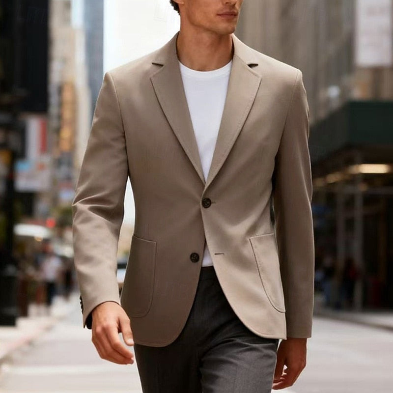 Kessoro men's refined single-breasted tailored blazer in blue, gray, coffee and brown – image 9 of 10