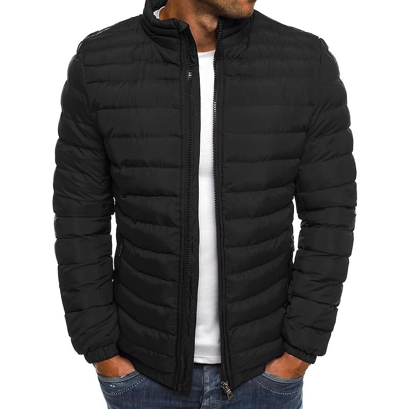 Kessoro unisex lightweight quilted stand-collar puffer jacket in blue, red, gray, green, navy and black – image 6 of 7