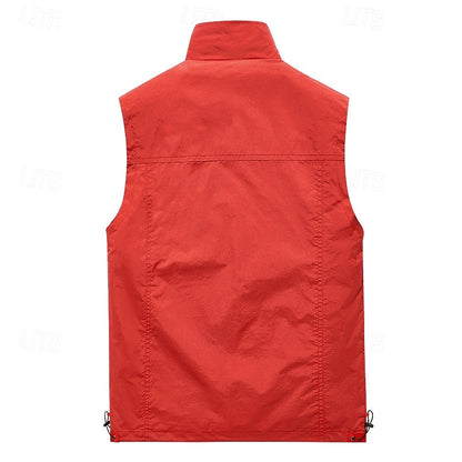 Kessoro men's multi-pocket outdoor utility vest in dark blue, red, khaki, army green and black – image 4 of 7