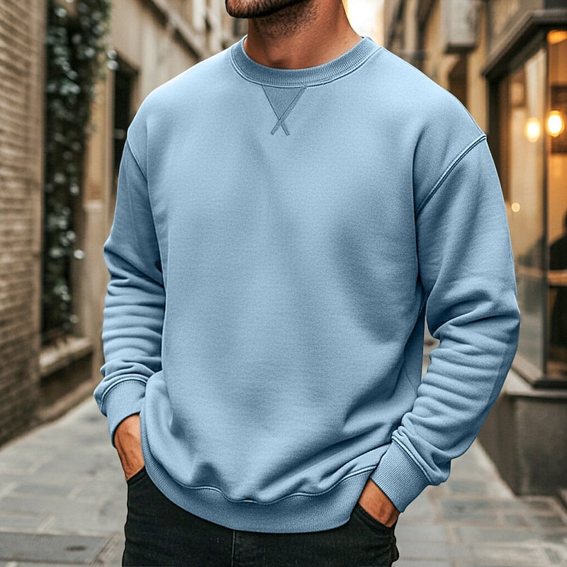 Kessoro unisex classic crew neck sweatshirt in light grey, white and black