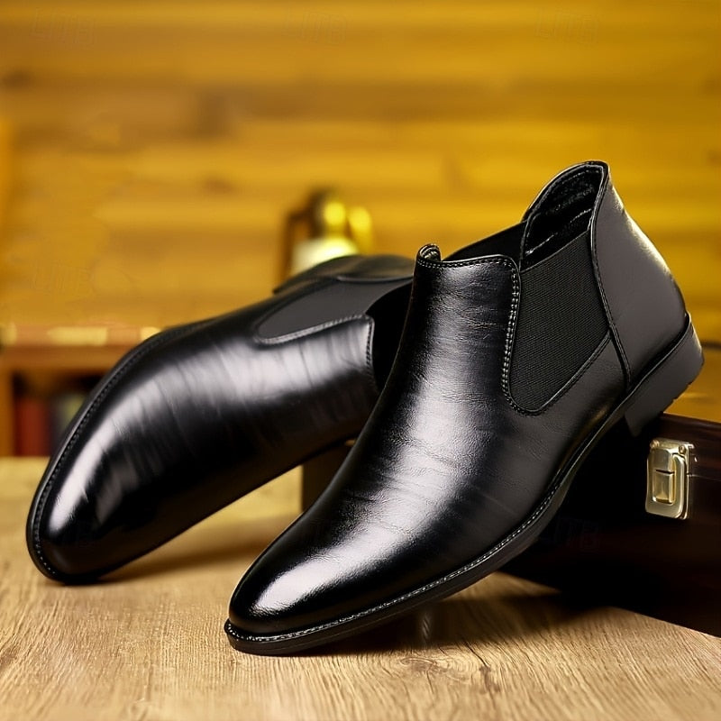 Kessoro men's classic slip-on Chelsea boots in blue and black - view 6